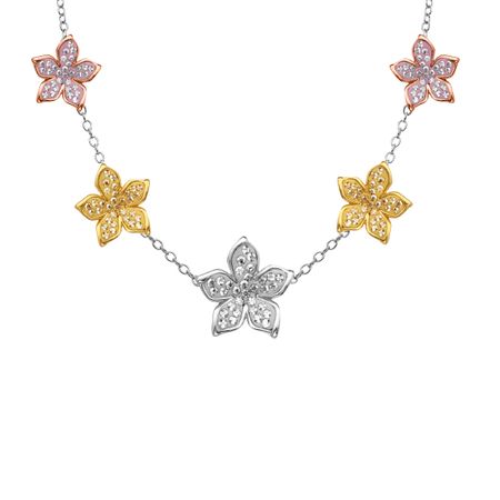 Station Necklace with Swarovski Crystals