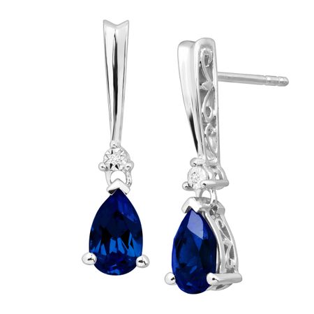 2 1/3 ct Ceylon Sapphire Earrings with Diamonds