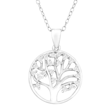 Tree of Love Pendant with Cubic Zirconia