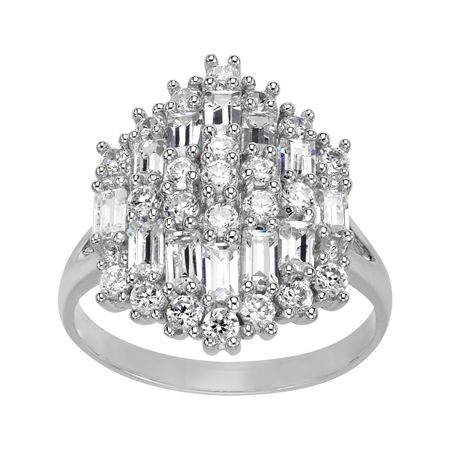 Cluster Ring with Cubic Zirconia