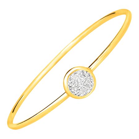 Disc Bangle Bracelet with Swarovski Crystals
