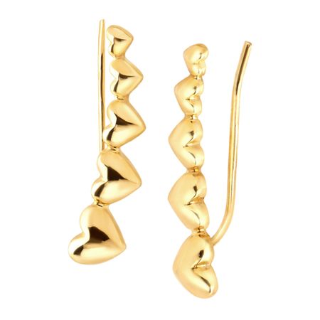 Graduating Heart Ear Climber Earrings