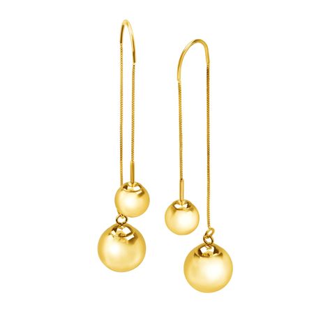 Ball Stud Threader Drop Earrings