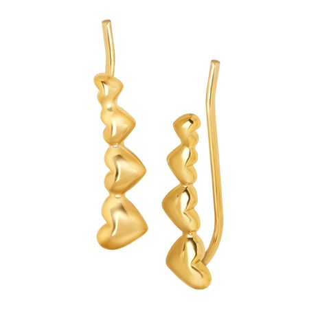 Graduating Heart Ear Climber Earrings