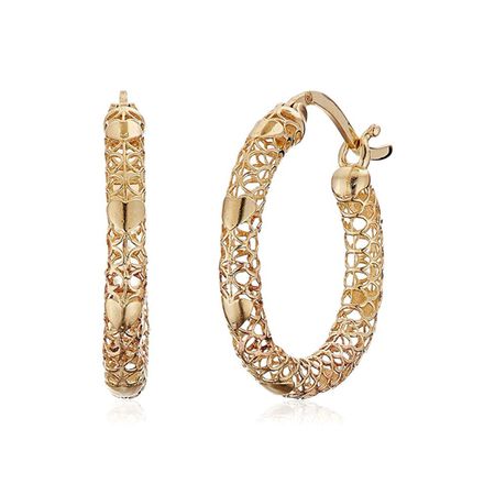 Mesh & Heart Hoop Earrings