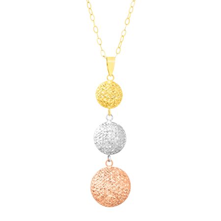 Three-Tone Domed Circle Drop Pendant