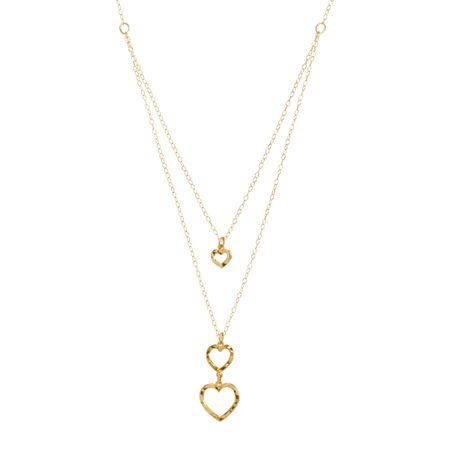 Layered Textured Hearts Pendant