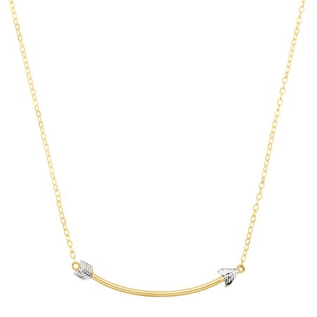 Two-Tone Curved Arrow Necklace