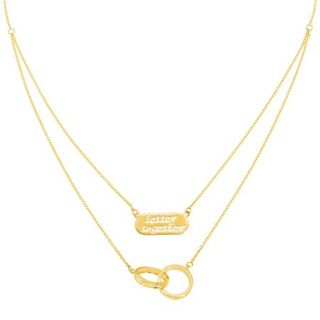 'Better Together' & Interlocking Rings Layered Necklace