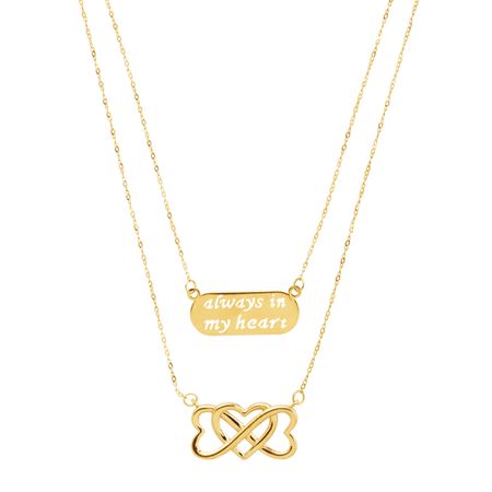 'Always in My Heart' & Infinity Heart Layered Necklace