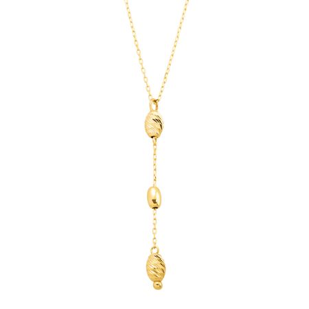 Textured Bead Lariat Pendant
