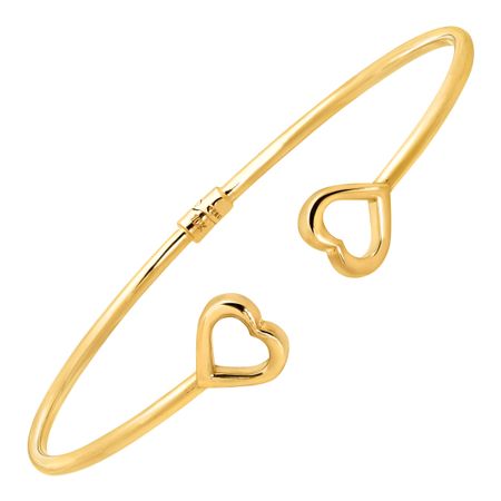 Sideways Heart Edge Cuff Bracelet