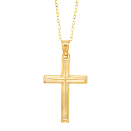 Ribbed Cross Pendant