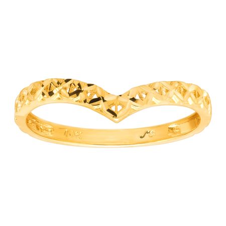 Diamond-Cut Chevron Band Ring, Yellow