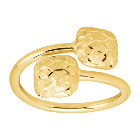 Textured Square Bypass Ring