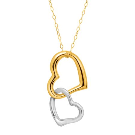 Two-Tone Interlocking Hearts Pendant