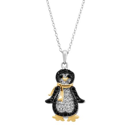 Penguin Pendant with Swarovski Crystals