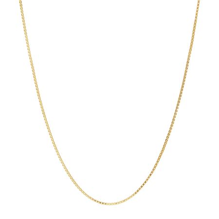 Solid Box Chain Necklace, Yellow 18
