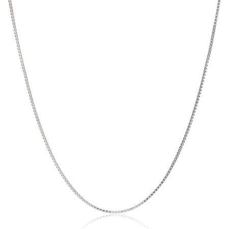 Box Chain Necklace, White, 18