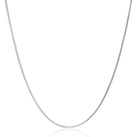 Solid Box Chain Necklace, White