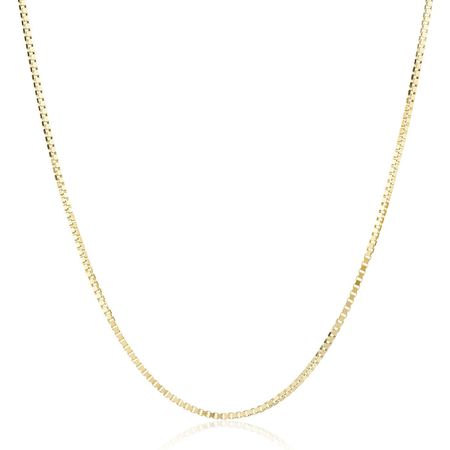 Box Chain Necklace, Yellow, 16