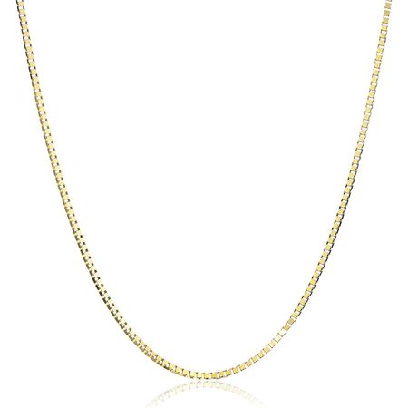 Box Chain Necklace, Yellow, 18