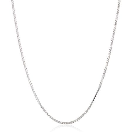 Box Chain Necklace, White, 16
