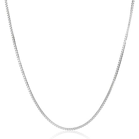 Box Chain Necklace, White, 18