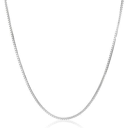 Box Chain Necklace, White, 20
