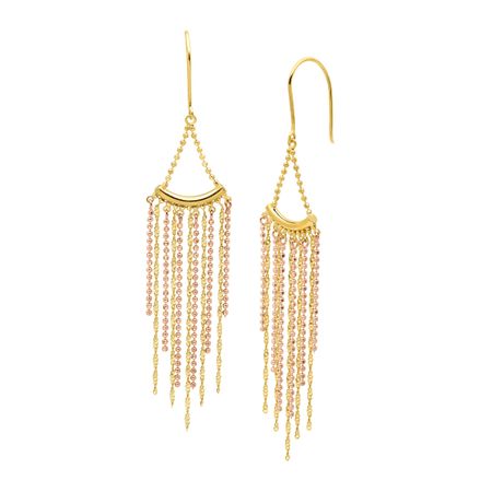 Beaded Fringe Drop Earrings