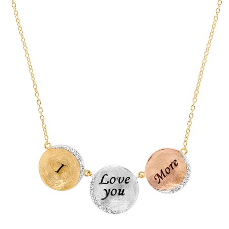 'I Love You More' Necklace with Swarovski Crystals