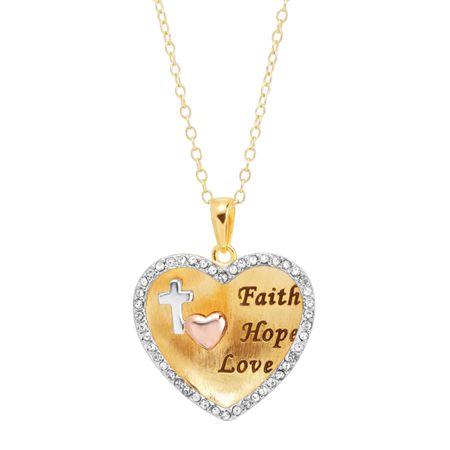 Engraved Heart Pendant with Swarovski Crystals