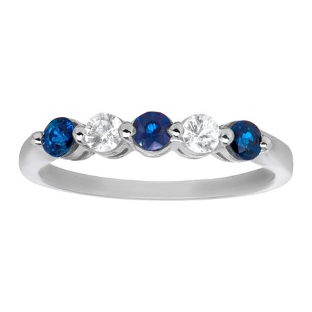 3/4 ct Blue & White Sapphire Ring