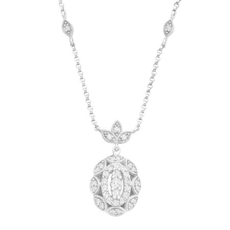 1/3 ct Diamond Scalloped Necklace