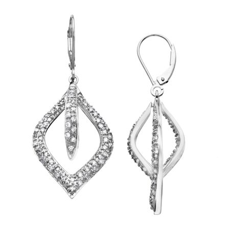 3/4 ct Diamond Open Marquise Drop Earrings