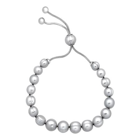 7-10 mm Grey Pearl Bolo Bracelet with Slider
