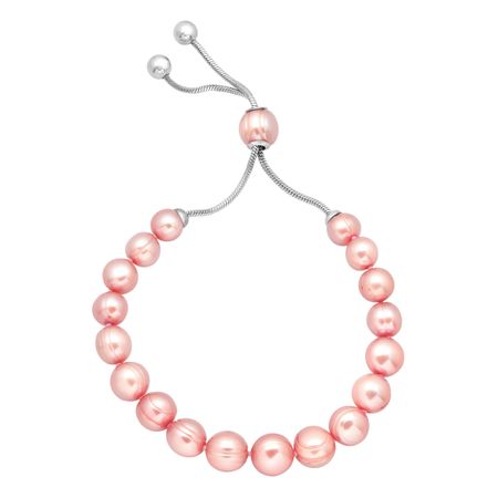 7-10 mm Rose Pearl Bolo Bracelet with Slider