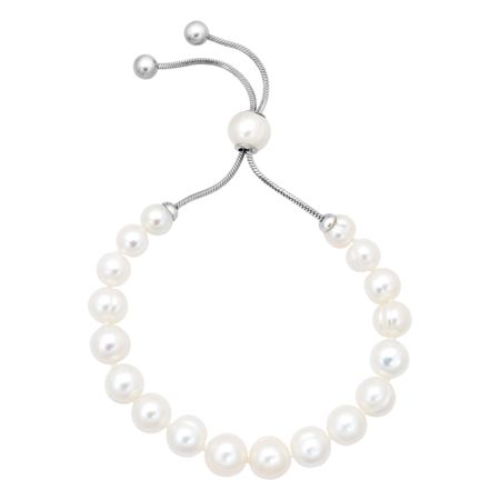 Honora White Pearl Bolo Bracelet with Slider