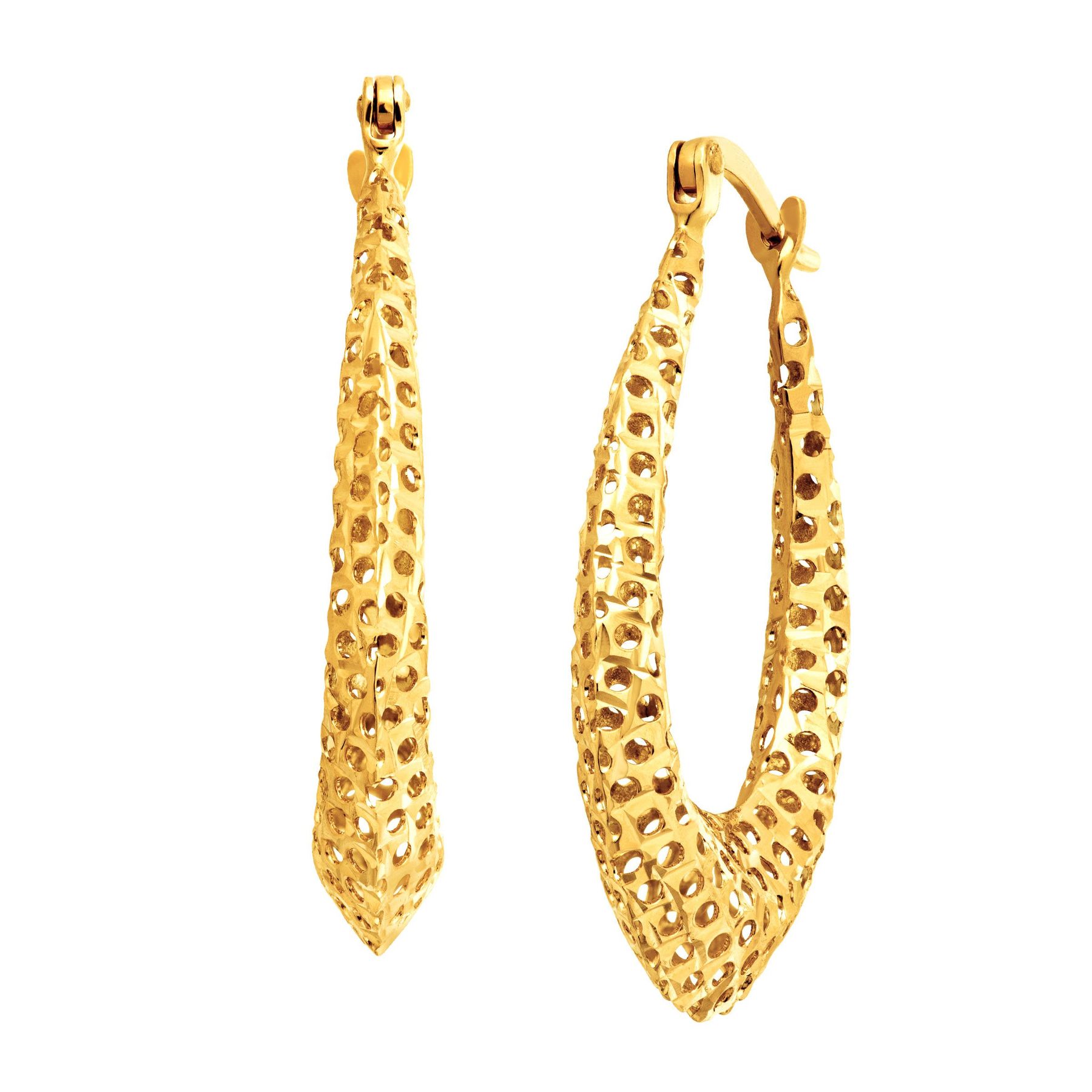 Eternity Gold Puffed Teardrop Hoop Earrings In 14k Puffed Teardrop Hoop Earrings