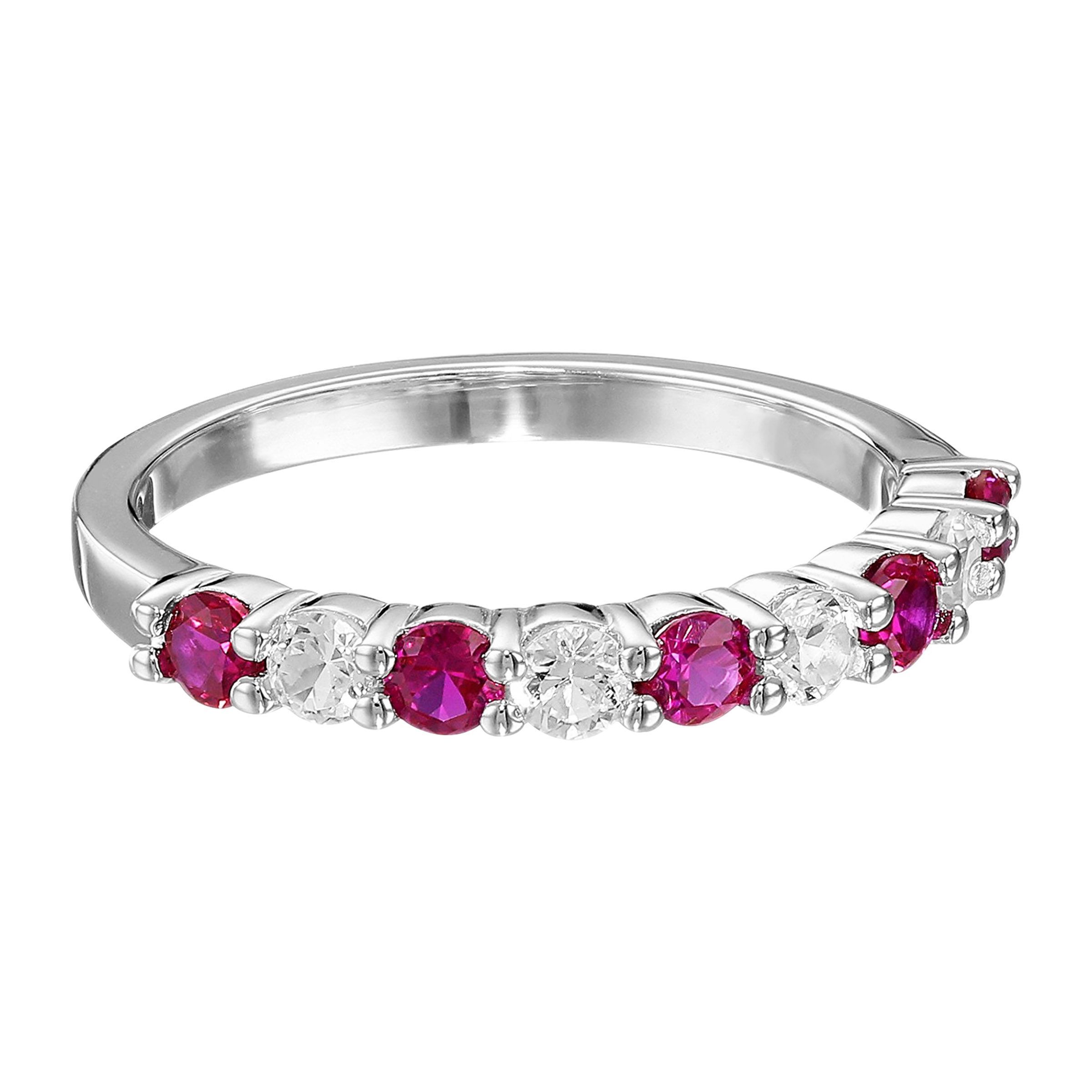white sapphire band rings