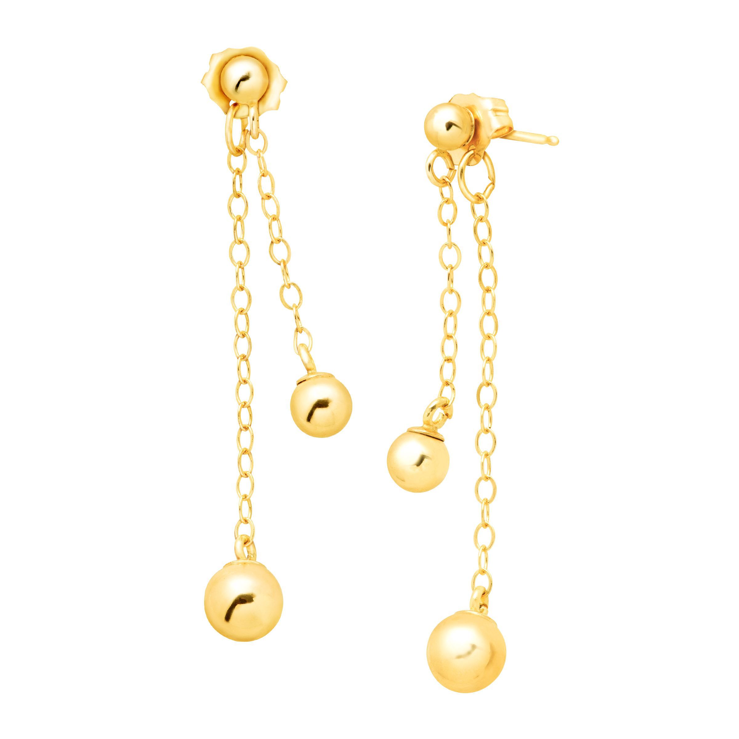 Eternity Gold Ball Drop Earrings In 10k 27657936926 Ebay Eternity Gold Ball Drop Earrings In 10k