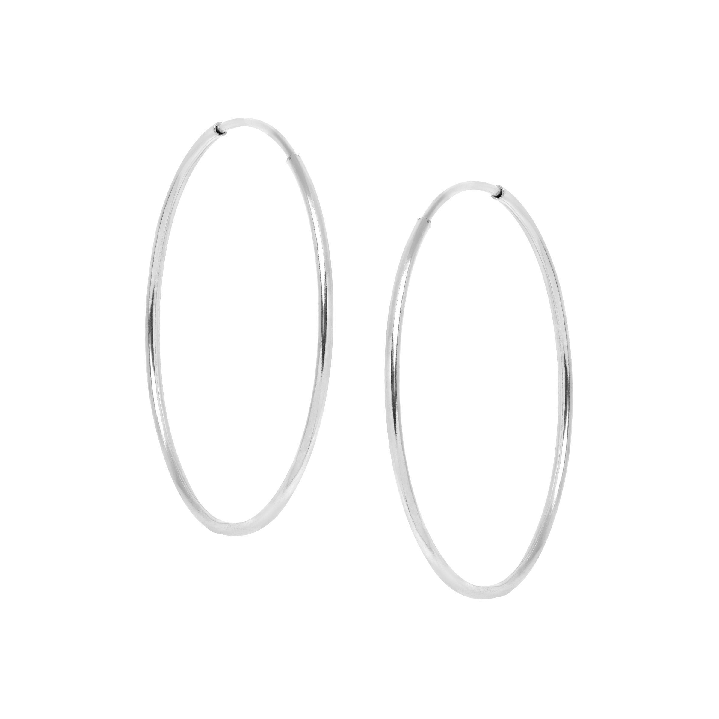 Eternity Gold Endless 14 Mm Hoop Earrings In 10k White Details About Eternity Gold Endless 14 Mm Hoop Earrings In 10k White