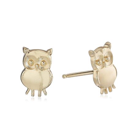 Eternity Gold Y Tiny Owl Stud Earrings In 10k Eternity Gold Y Tiny Owl Stud Earrings In 10k