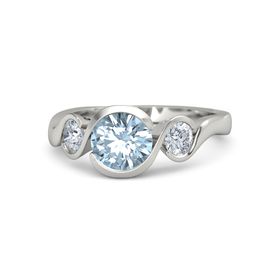 Aquamarine Engagement Rings Gemvara Hurricane Ring