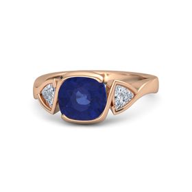 Cushion-Cut Hurricane Ring with Trillion-Cut Accents