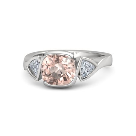 Cushion-Cut Hurricane Ring with Trillion-Cut Accents