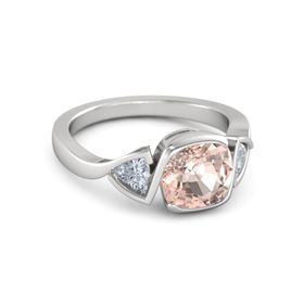 Cushion-Cut Hurricane Ring with Trillion-Cut Accents