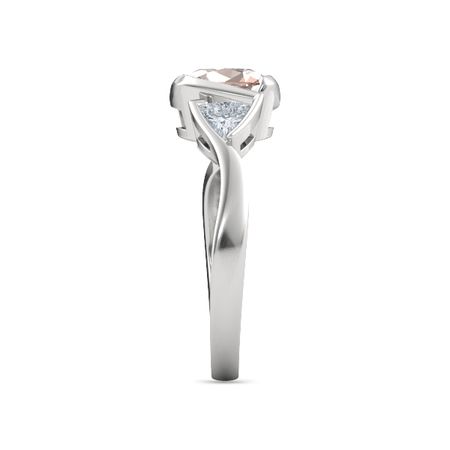 Cushion-Cut Hurricane Ring with Trillion-Cut Accents