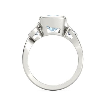 Cushion-Cut Hurricane Ring with Round-Cut Accents