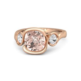 Cushion-Cut Hurricane Ring with Round-Cut Accents